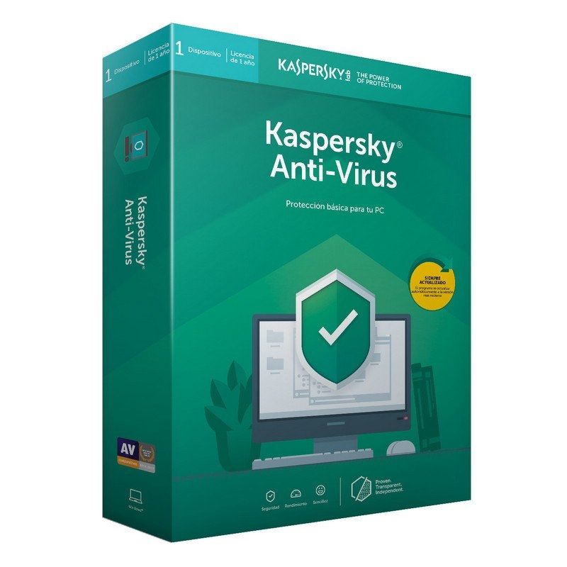 ANTIVIRUS KASPERSKY 2019 - 1 LICENCIA / 1 AÑO - NO CD - PROTEGE FRENTE A VIRUS / SPYWARE / TROYANOS - FÁCIL DE CONFIGURAR