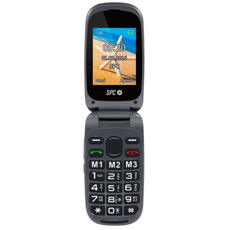 TELÉFONO MÓVIL LIBRE SPC HARMONY NEGRO - DOBLE PANTALLA - TECLAS GRANDES - DUAL SIM - CÁMARA - TECLA SOS - BAT LITIO - BASE CARGA