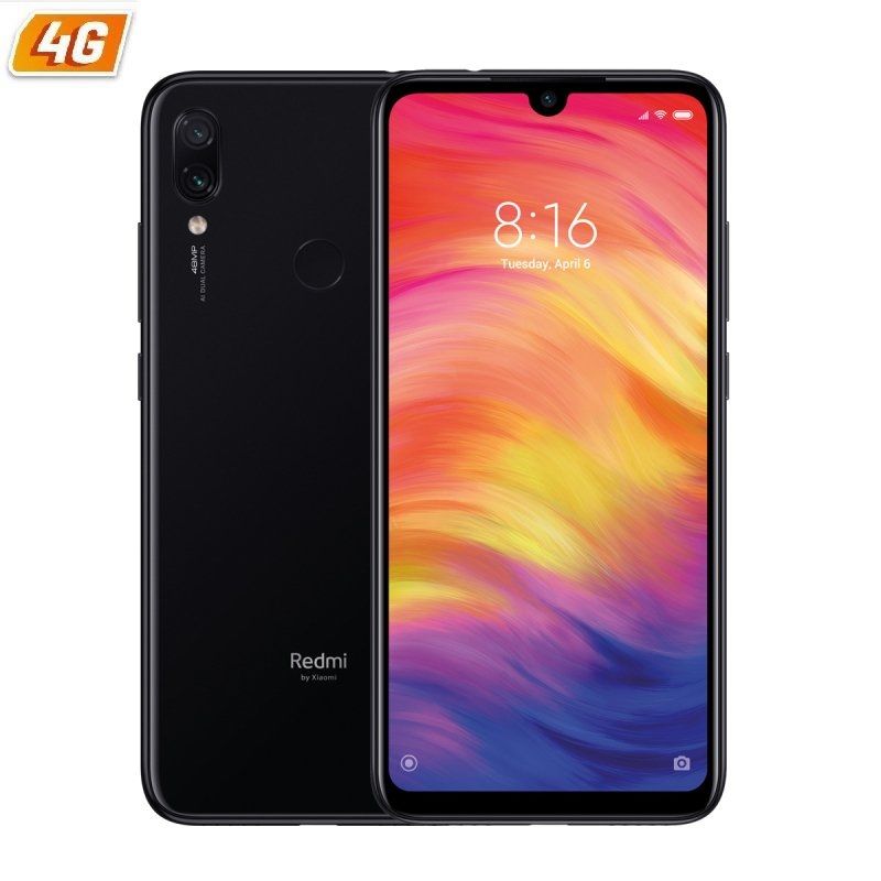 SMARTPHONE MÓVIL XIAOMI REDMI NOTE 7 BLACK - 6.3'/16CM - OC 1.95GHZ - 4GB RAM - 64GB - CAM 48+5/13 MP - 4G - DUAL SIM - BAT 4000MAH - ANDROID